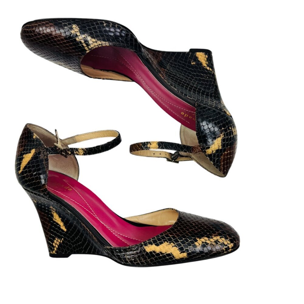 Kate Spade Python/Snakeskin Closed Toe Wedge Heels Women's Size 6 - Picture 3 of 8